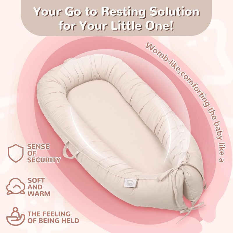 EAQ Baby Lounger, Infant Lounger for Newborn,Portable Baby Nest Cover Breathable & Soft, Newborn Essentials - Image 4